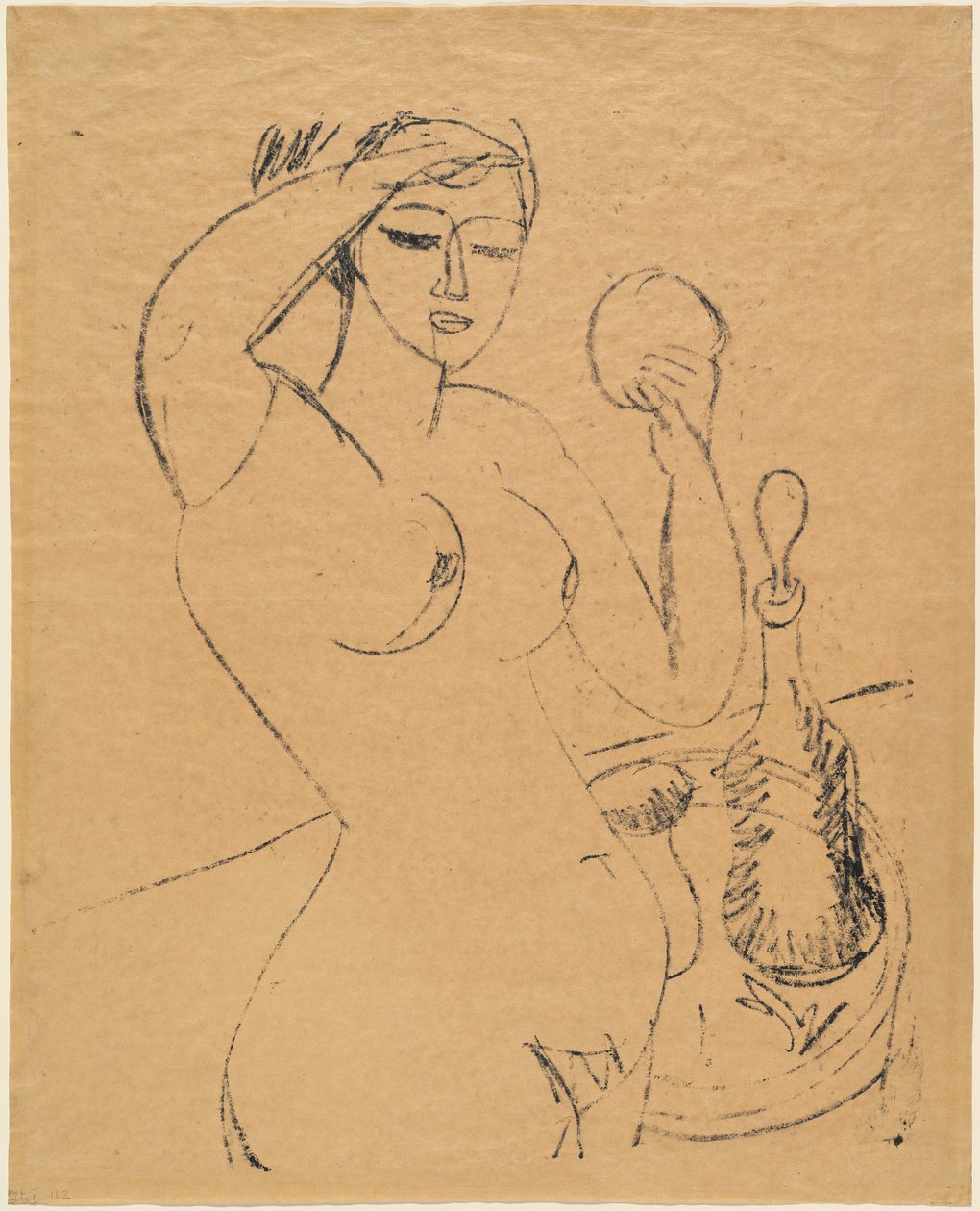 Alaston tyttö wc:ssä tekijältä Ernst Ludwig Kirchner