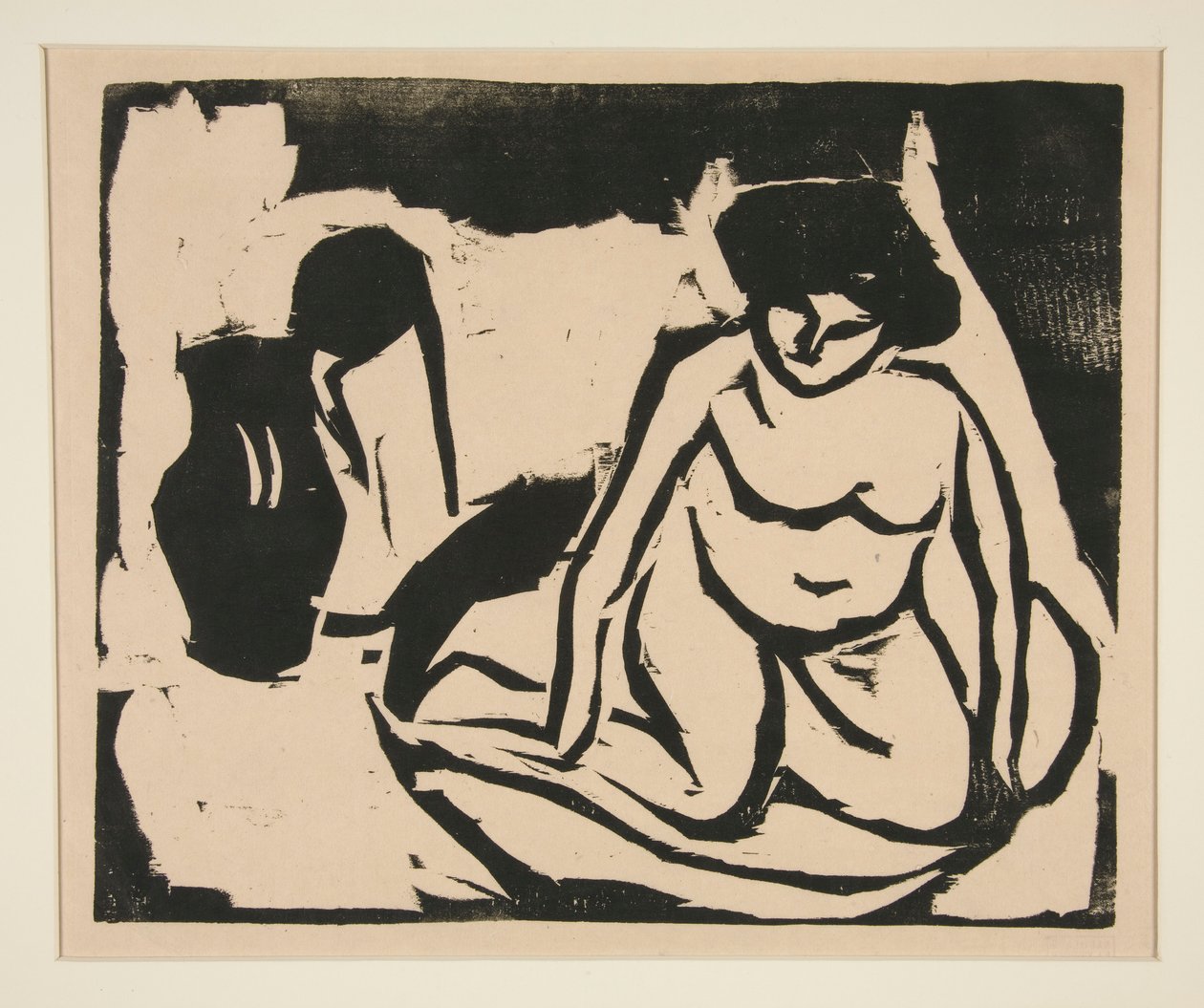 Alaston tyttö kylvyssä tekijältä Ernst Ludwig Kirchner