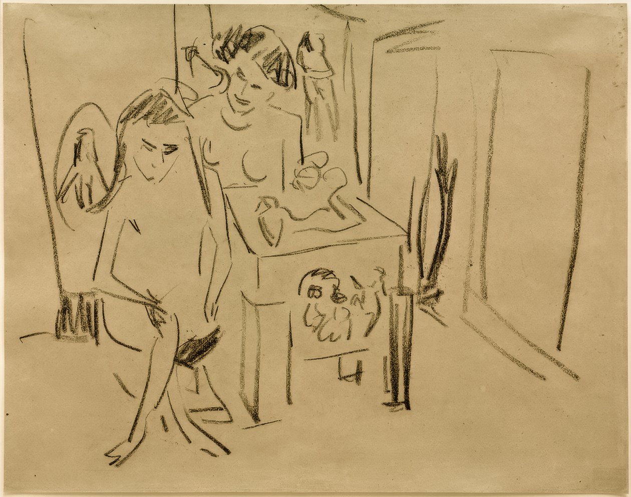 Nimetön (Dodo ja Fränzi studiossa) tekijältä Ernst Ludwig Kirchner