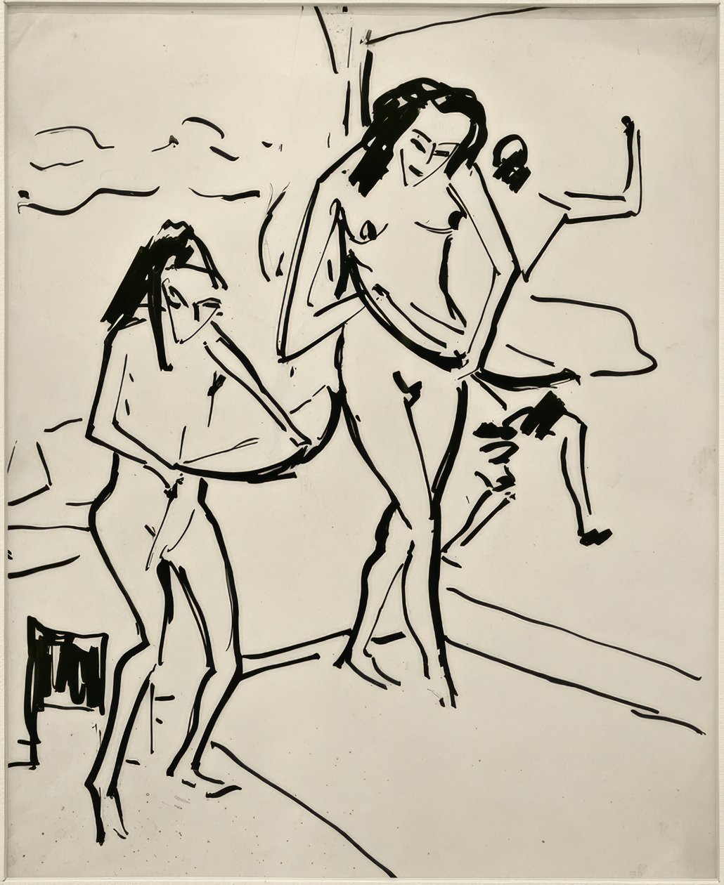 Ohne Titel (Marcella und Senta mit Bogen) tekijältä Ernst Ludwig Kirchner