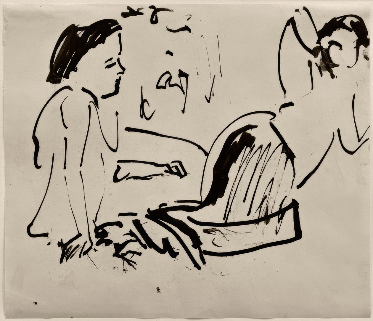 Nimetön (kaksi naista, istuvat) tekijältä Ernst Ludwig Kirchner