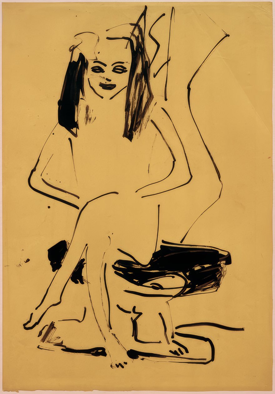 Nimetön (istuu Marcella) tekijältä Ernst Ludwig Kirchner