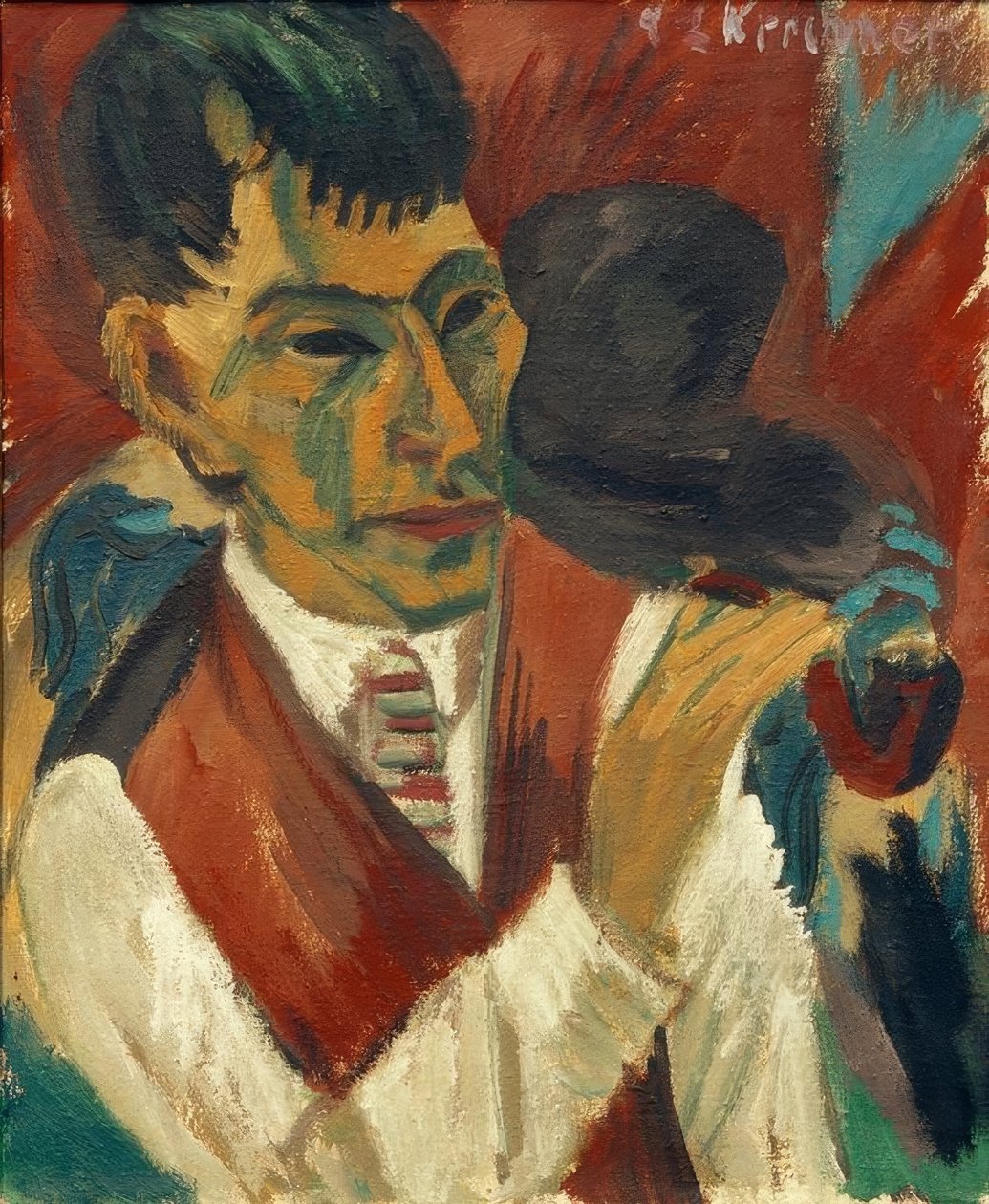 Otto Mueller ja Pfeife tekijältä Ernst Ludwig Kirchner