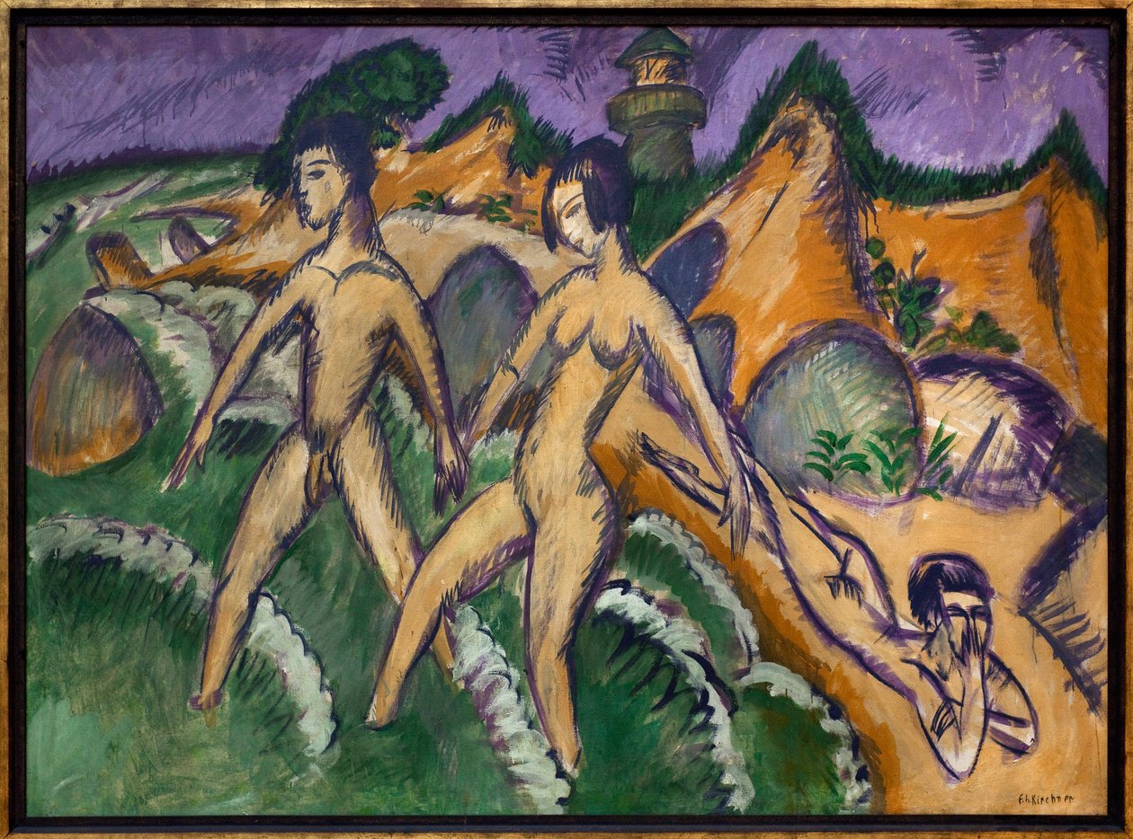 Meren takana. Ernst Ludwig Kirchnerin (1880-1938) maalaus öljy kankaalle tekijältä Ernst Ludwig Kirchner
