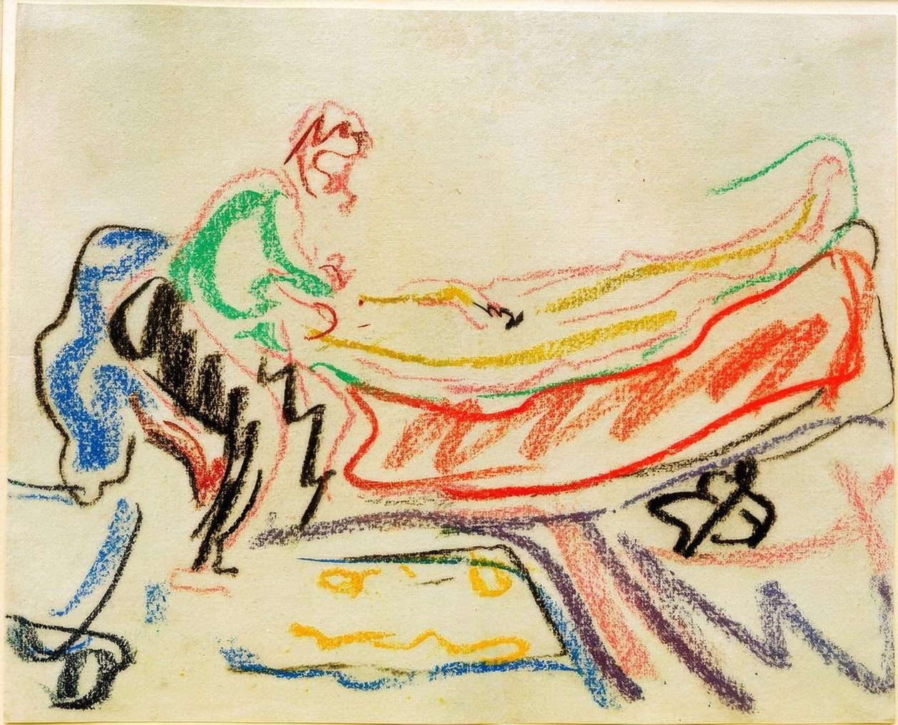Pariskunta canapeessa (Erich Heckel ja malli) tekijältä Ernst Ludwig Kirchner