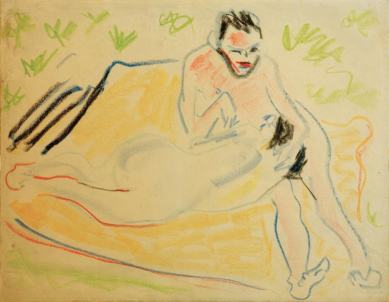 Pariskunta katossa tekijältä Ernst Ludwig Kirchner