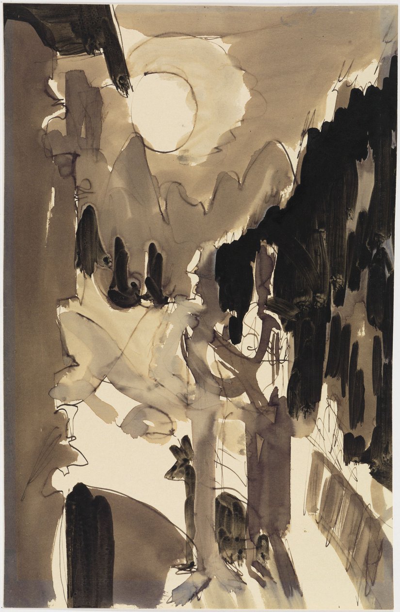 Pari kuunvalossa talon edessä tekijältä Ernst Ludwig Kirchner