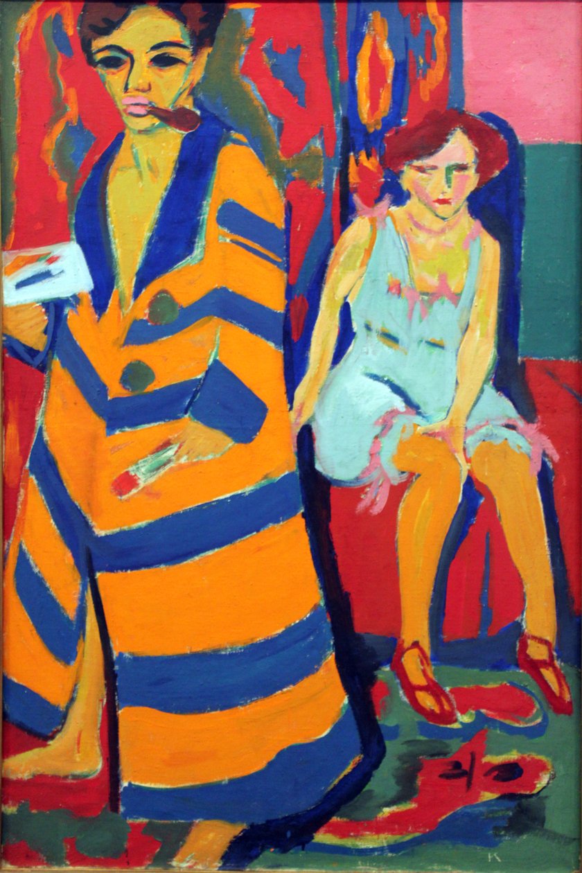 Maalari ja malli tekijältä Ernst Ludwig Kirchner