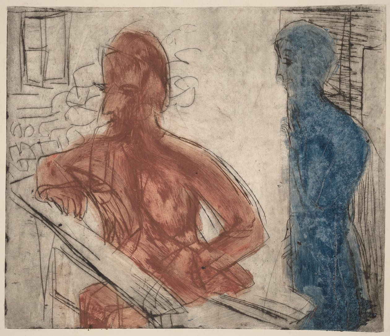 Talonpoika ja tyttö tekijältä Ernst Ludwig Kirchner
