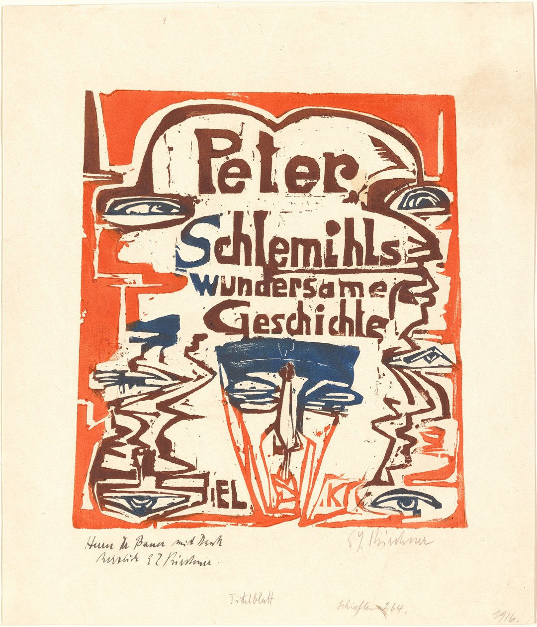 Peter Schlemihlin ihmeellinen tarina (otsikkosivu) tekijältä Ernst Ludwig Kirchner