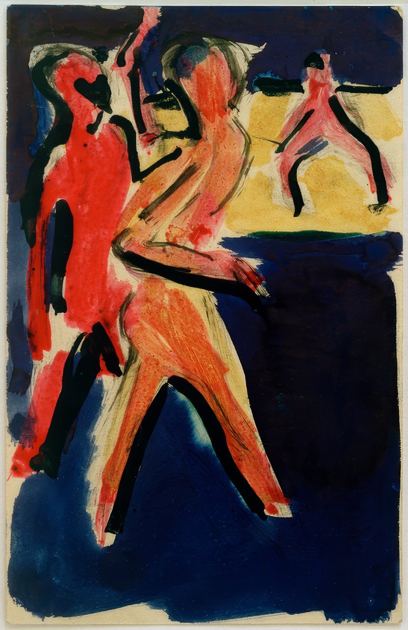 Postikortti ja Erich Heckel vom 23 tekijältä Ernst Ludwig Kirchner
