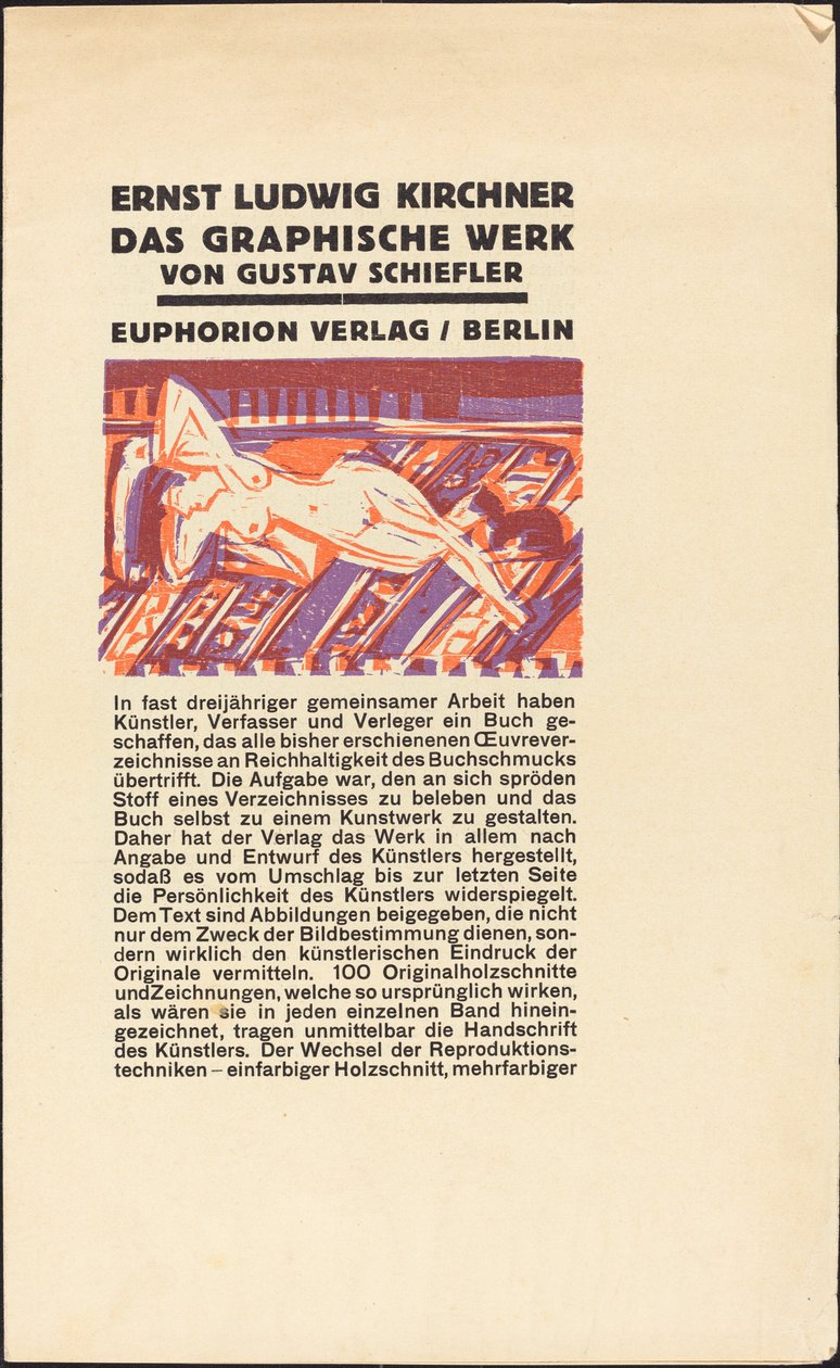 Makaava alaston kissan kanssa tekijältä Ernst Ludwig Kirchner