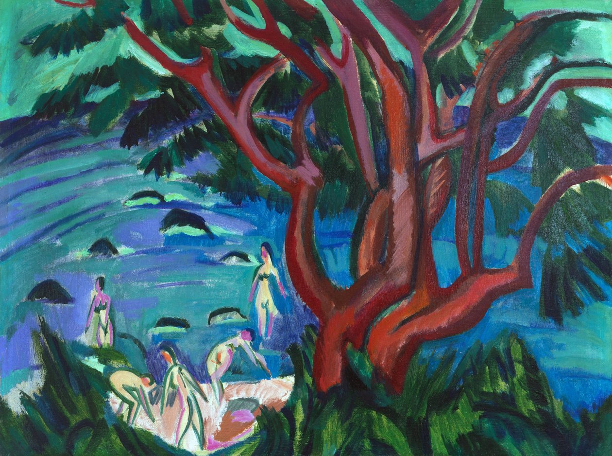 Punainen puu rannalla, 1913. tekijältä Ernst Ludwig Kirchner