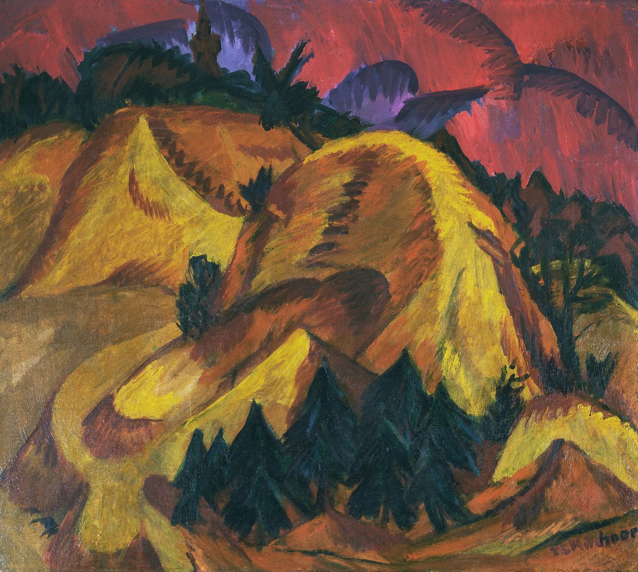 Engadinin hiekkakukkulat tekijältä Ernst Ludwig Kirchner