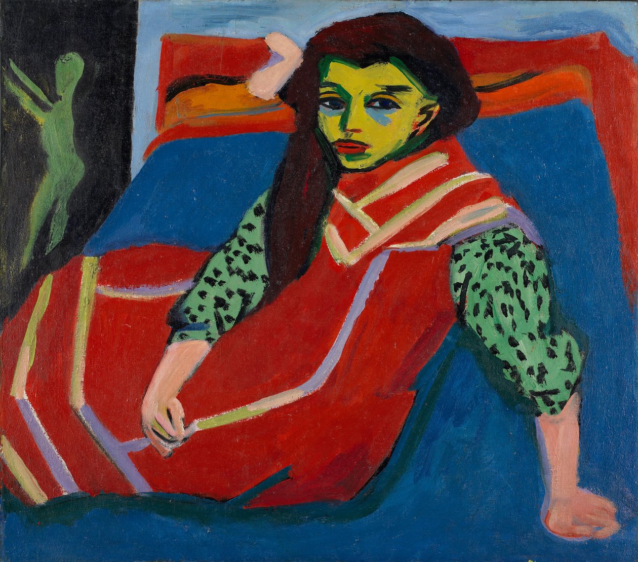 Istuva tyttö (Fränzi Fehrmann) tekijältä Ernst Ludwig Kirchner