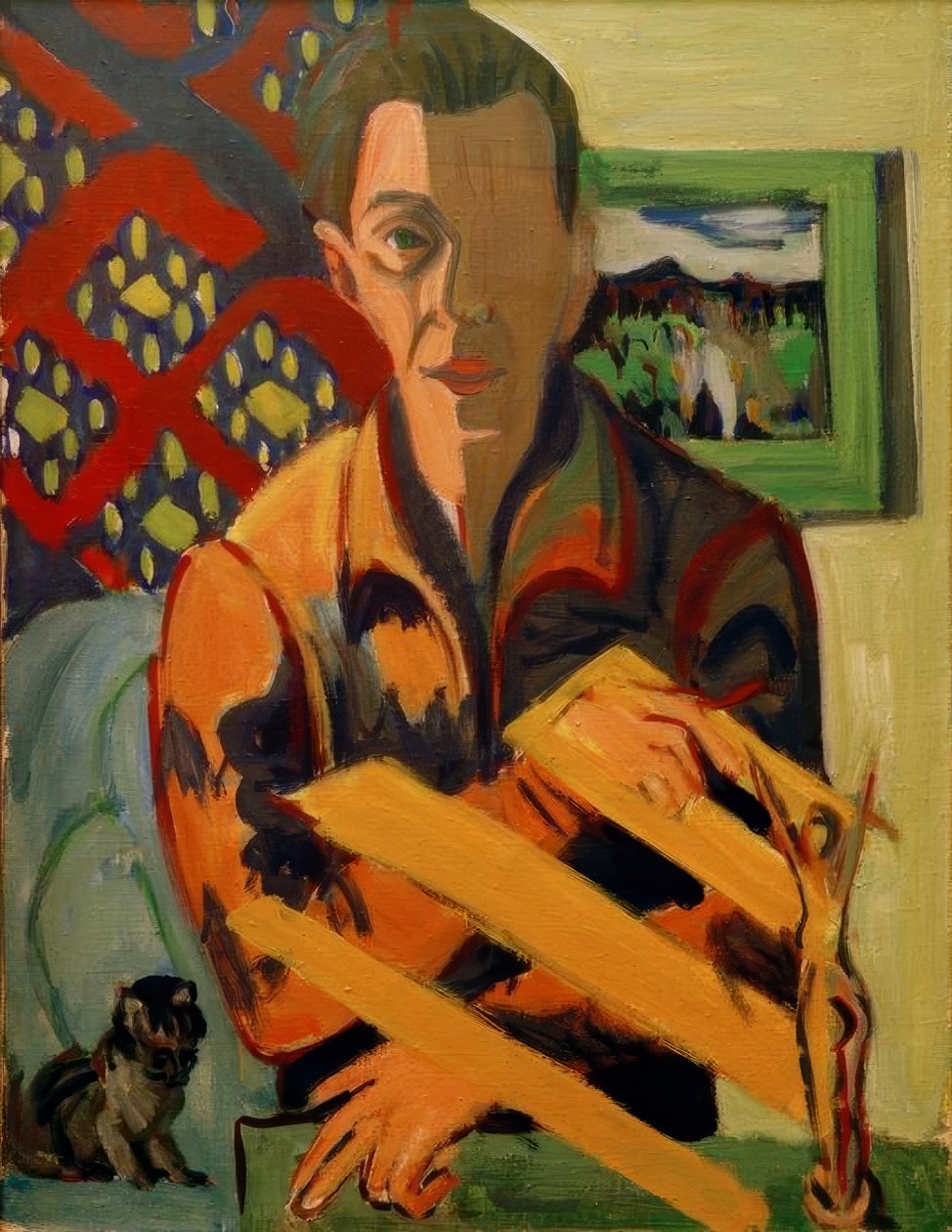 Selbstbildnis tekijältä Ernst Ludwig Kirchner