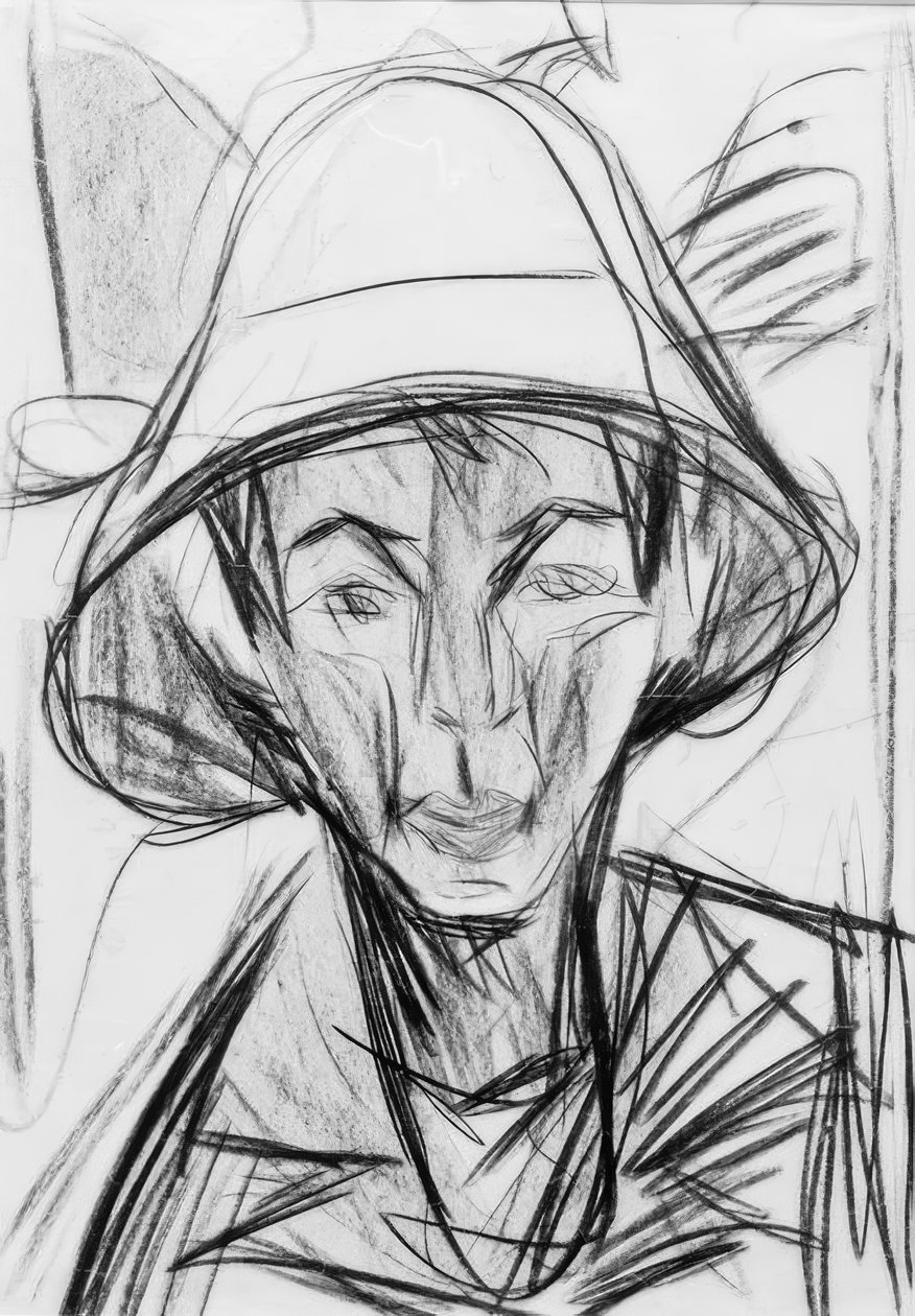Selbstbildnis mit Hirtenhut tekijältä Ernst Ludwig Kirchner
