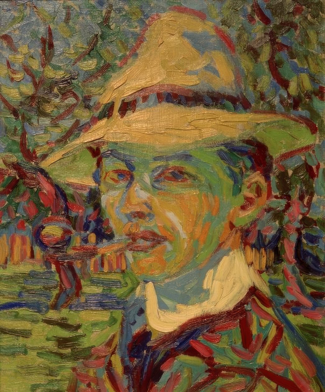 Omakuva putken kanssa tekijältä Ernst Ludwig Kirchner