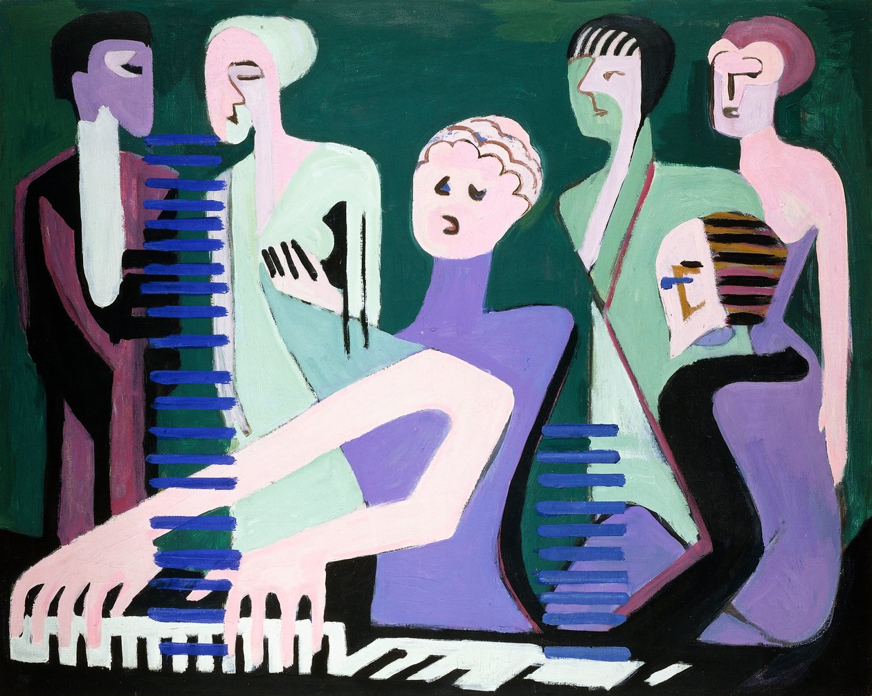 Laulaja pianolla (pianisti) tekijältä Ernst Ludwig Kirchner