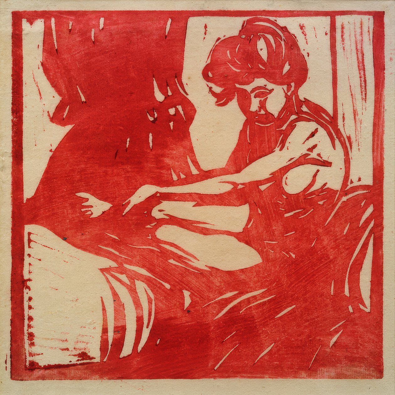 Istuva tyttö alasti tekijältä Ernst Ludwig Kirchner