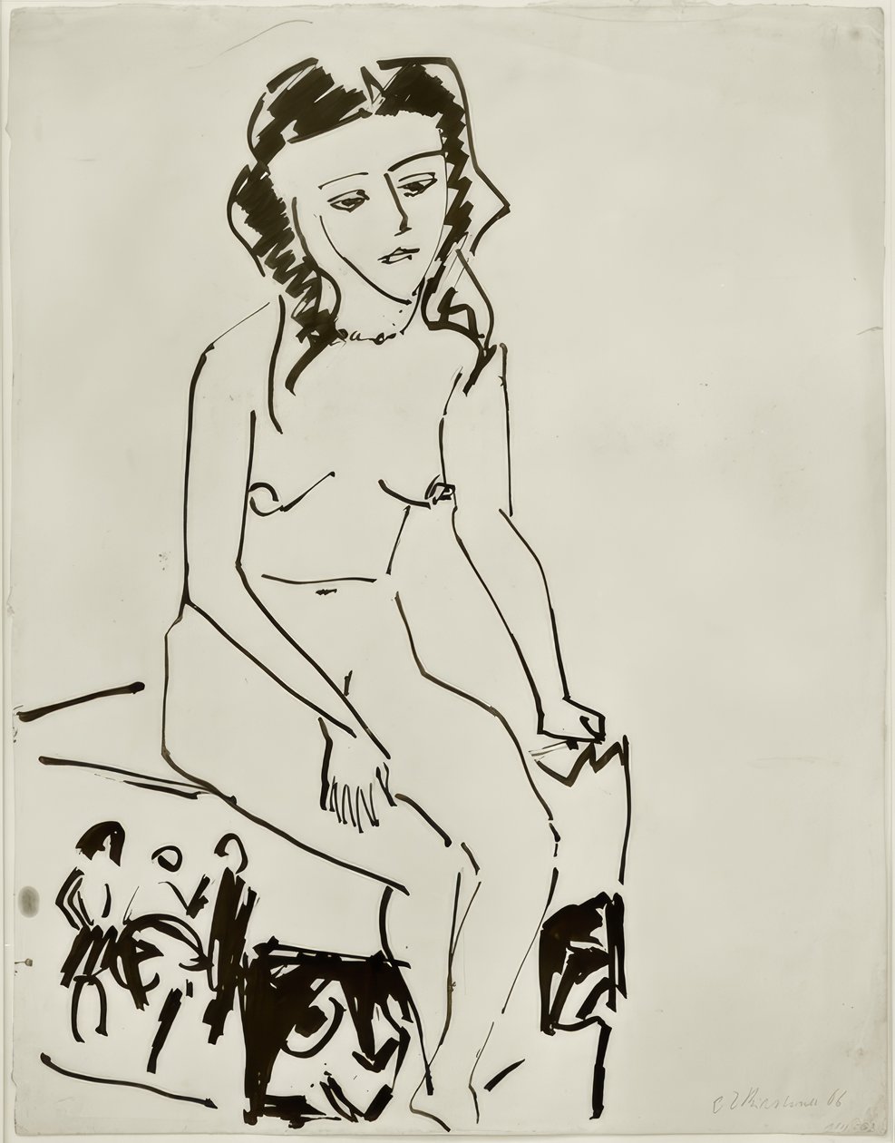 Sitzender weiblicher Akt tekijältä Ernst Ludwig Kirchner