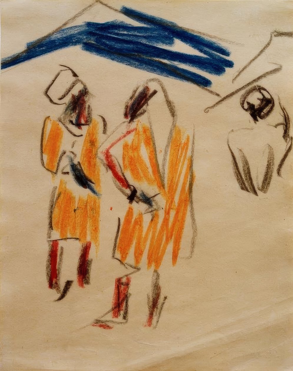Luonnos kahdesta marokkolaisesta tekijältä Ernst Ludwig Kirchner