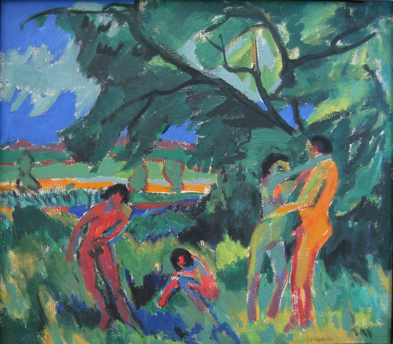 Leikkiviä alastomia ihmisiä tekijältä Ernst Ludwig Kirchner