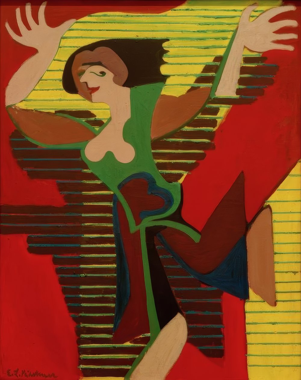 Springende Tänzerin. Gret Palucca tekijältä Ernst Ludwig Kirchner