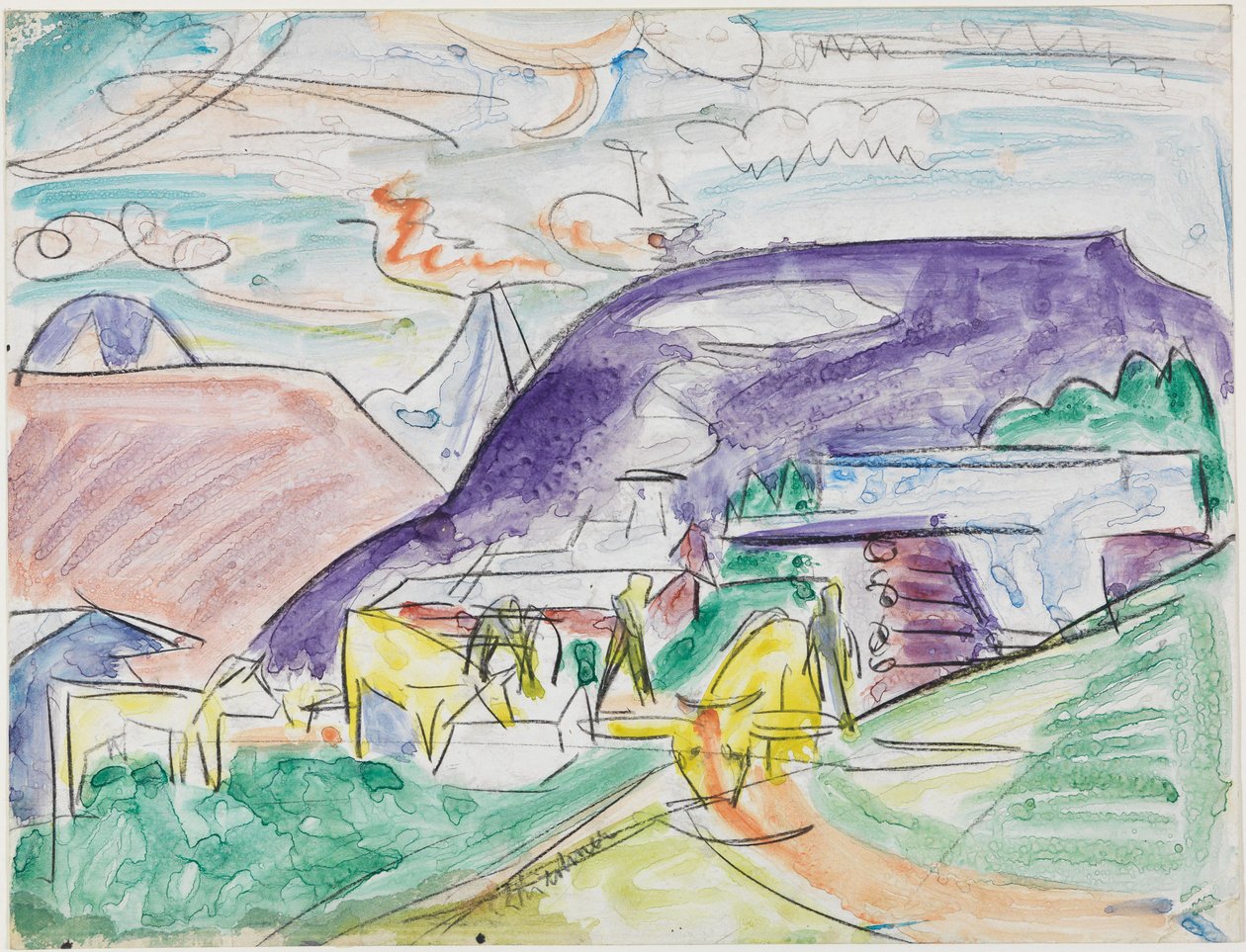 Stafelalp ja lehmät tekijältä Ernst Ludwig Kirchner