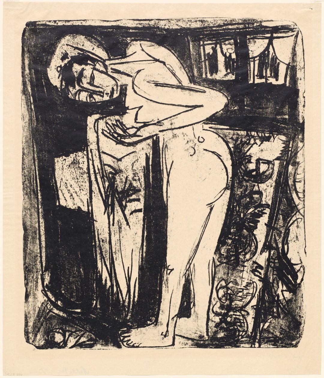 Seisoo alasti huoneessa tekijältä Ernst Ludwig Kirchner