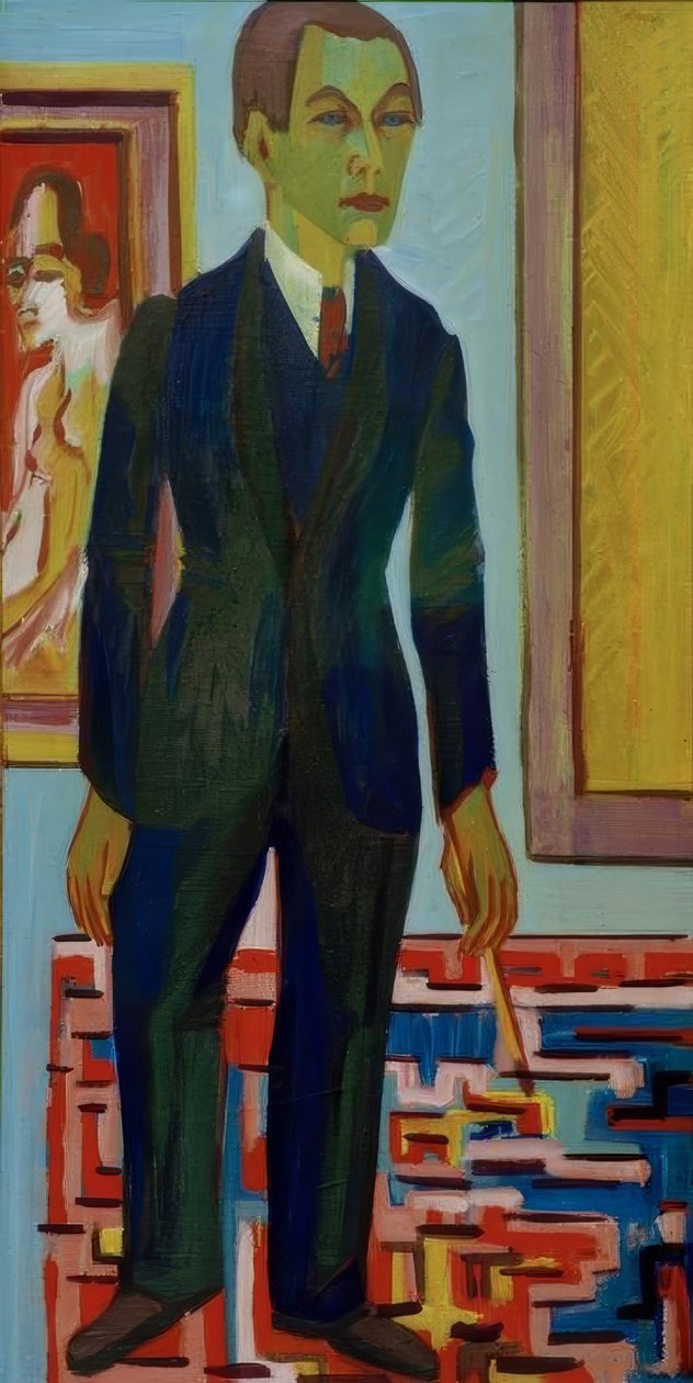Stehender Maler. Selbstporträt tekijältä Ernst Ludwig Kirchner
