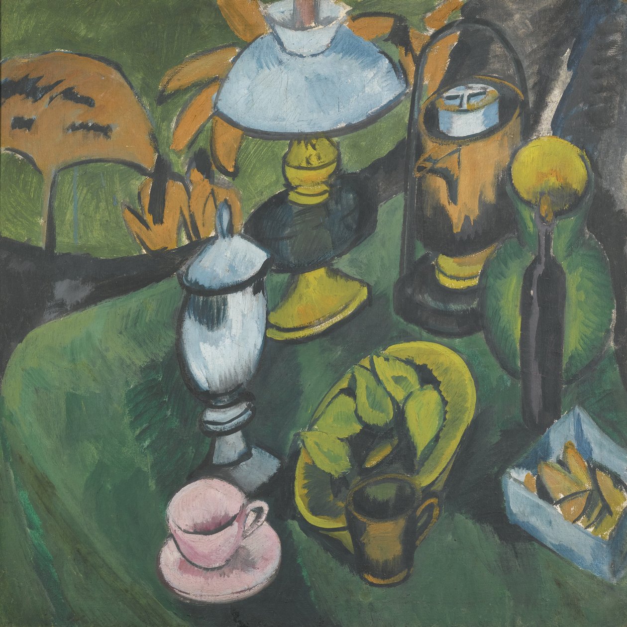 Asetelma lampun kanssa tekijältä Ernst Ludwig Kirchner