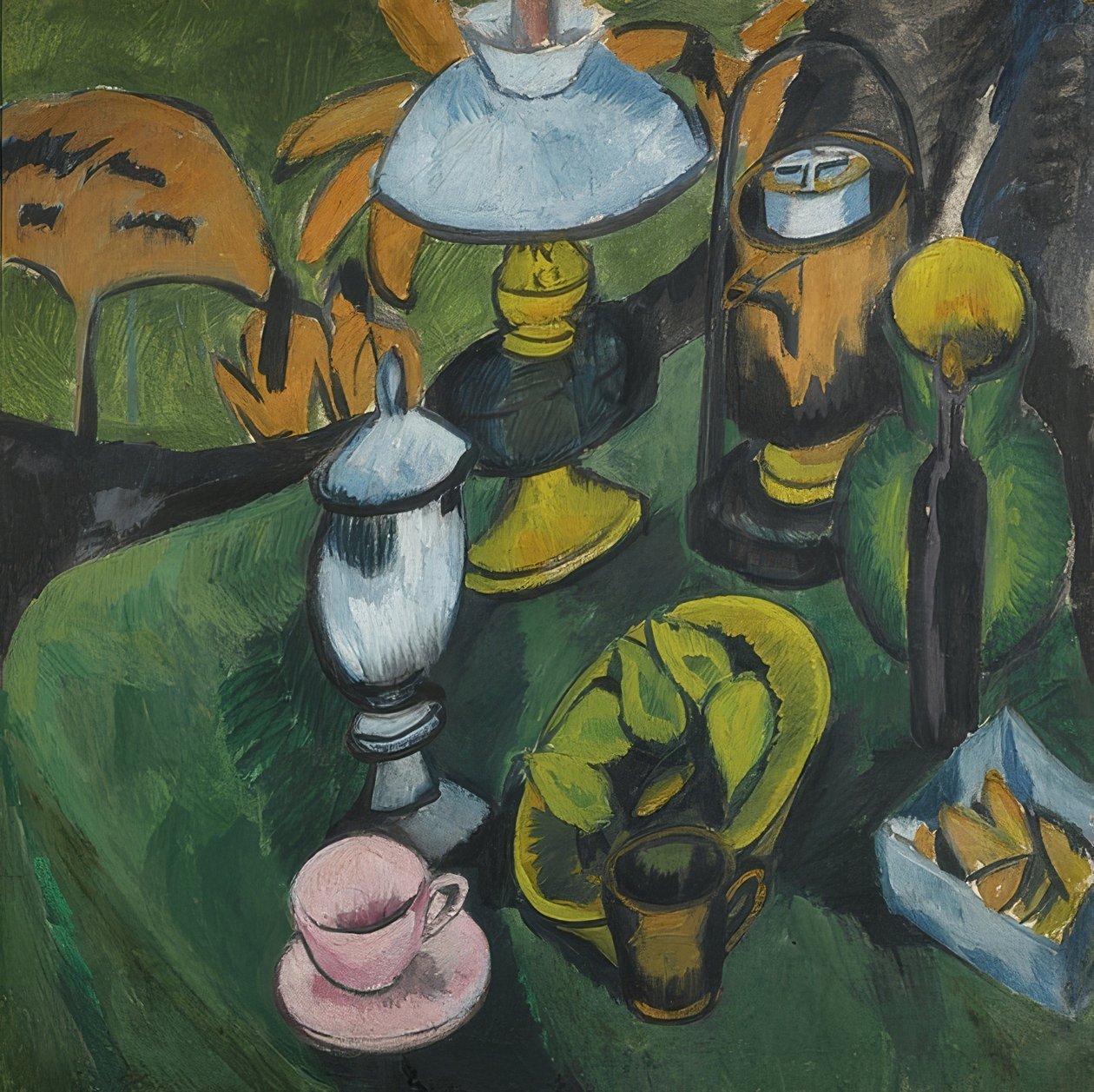 Asetelma lampun kanssa. Noin 1911 tekijältä Ernst Ludwig Kirchner
