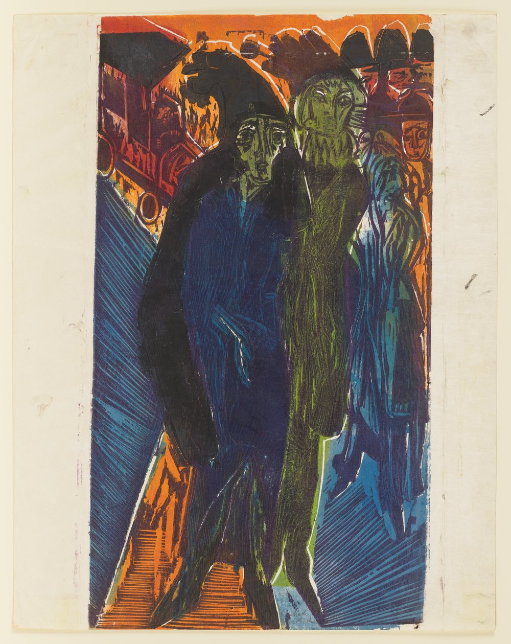 Katuvaikutelma (vuoden 1914 maalauksen ”Katuvaikutelma” mukaan) tekijältä Ernst Ludwig Kirchner