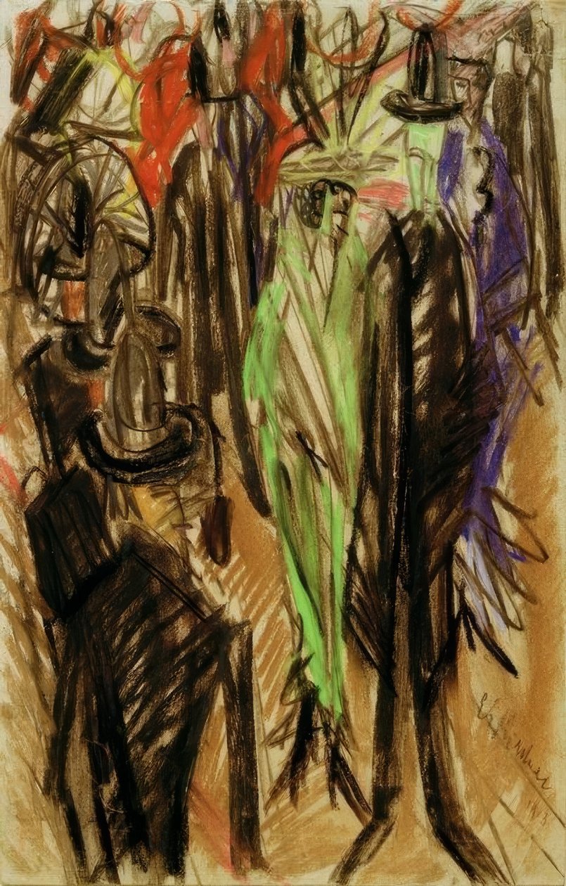 Straßensene mit grüner Dame tekijältä Ernst Ludwig Kirchner