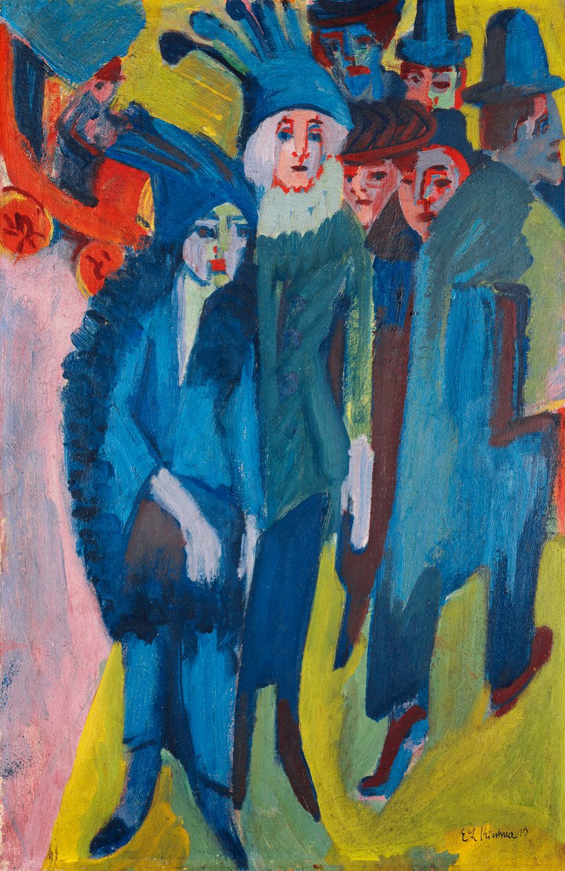 Street Scene; Strassenszene, 1913 tekijältä Ernst Ludwig Kirchner