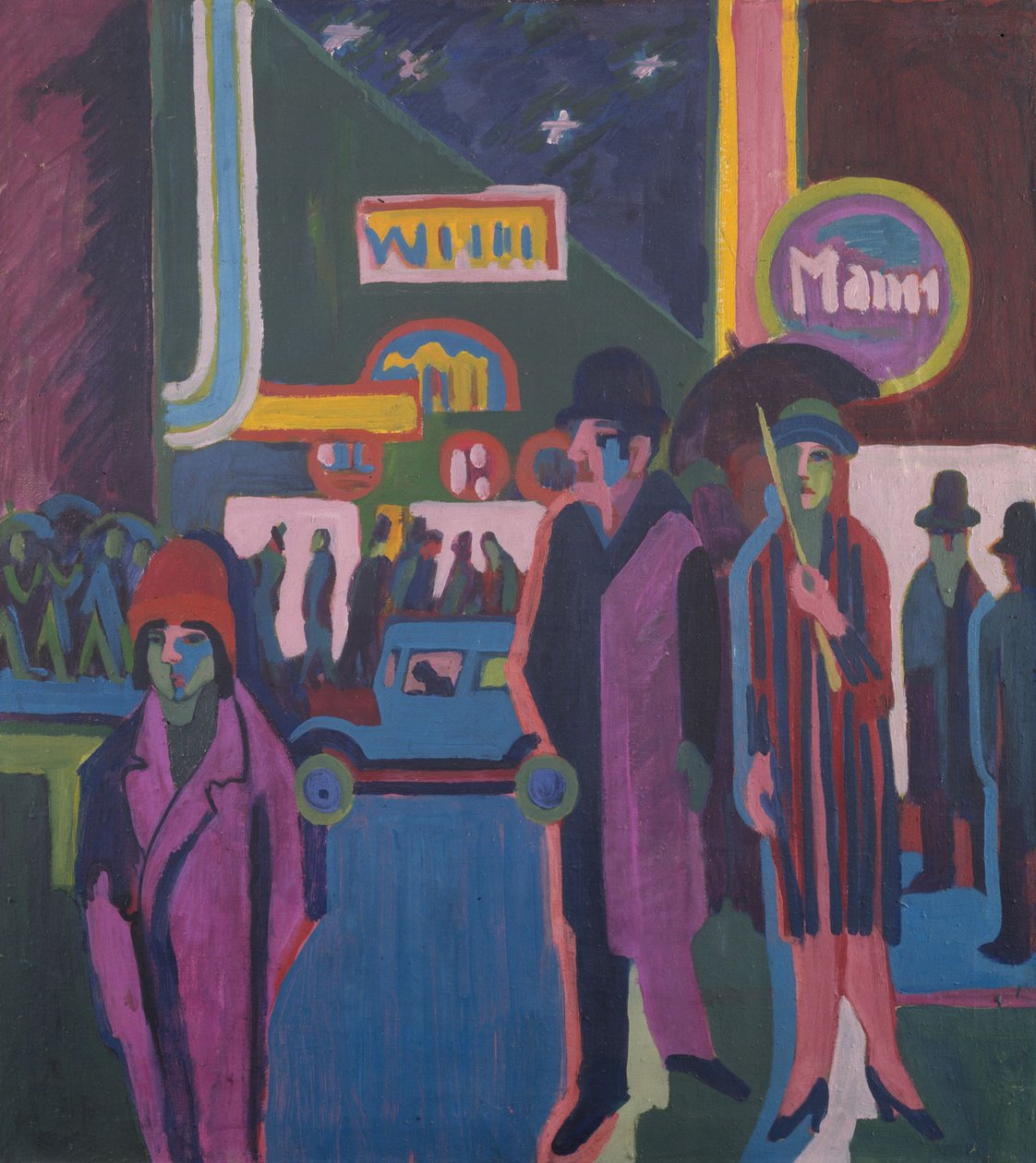 Katunäkymä yöllä tekijältä Ernst Ludwig Kirchner