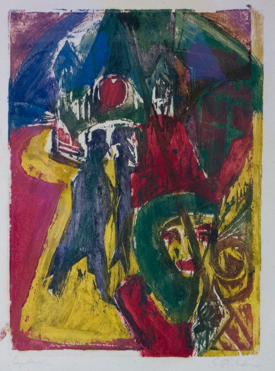 Street with Cocotte, Berliinin katukuvaus, 1915-1916. tekijältä Ernst Ludwig Kirchner