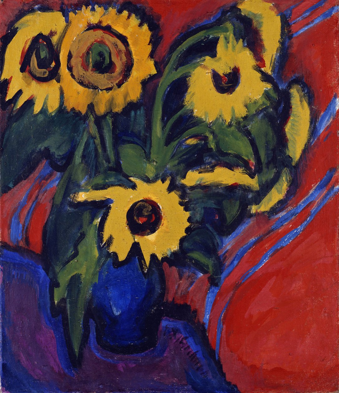 Auringonkukat, 1909-18 tekijältä Ernst Ludwig Kirchner