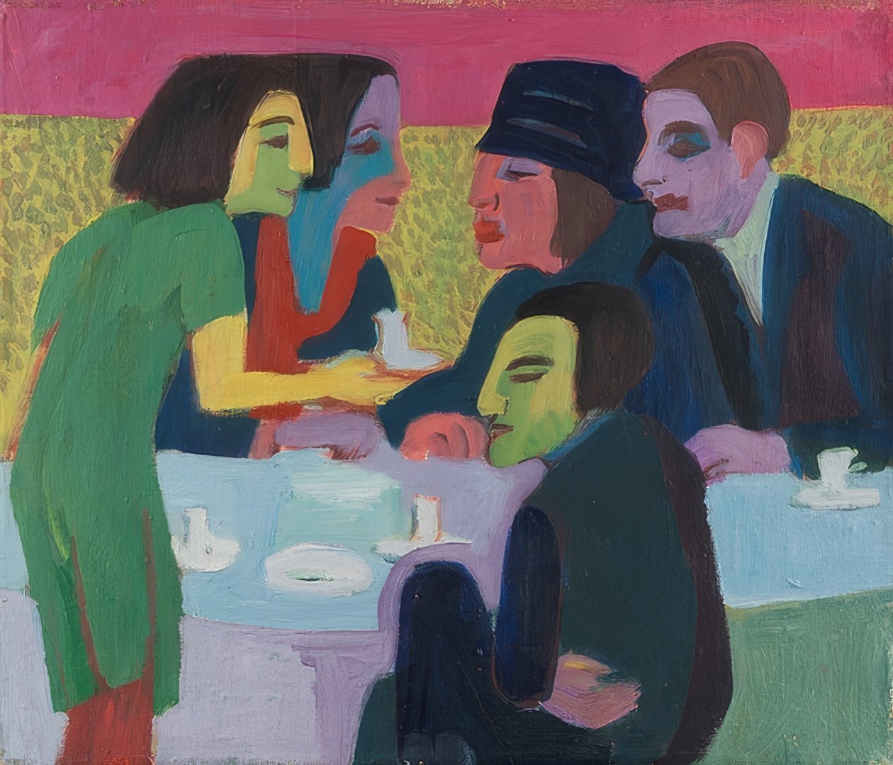 Kohtaus kahvilassa. Noin 1926 tekijältä Ernst Ludwig Kirchner