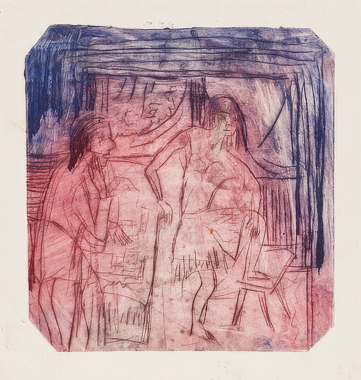 Kohtaus huoneessa. 1921 tekijältä Ernst Ludwig Kirchner