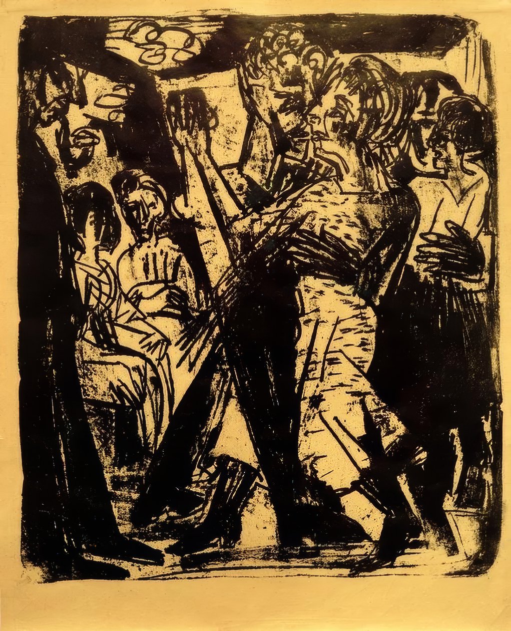 Tanssiva talonpoikapari tekijältä Ernst Ludwig Kirchner