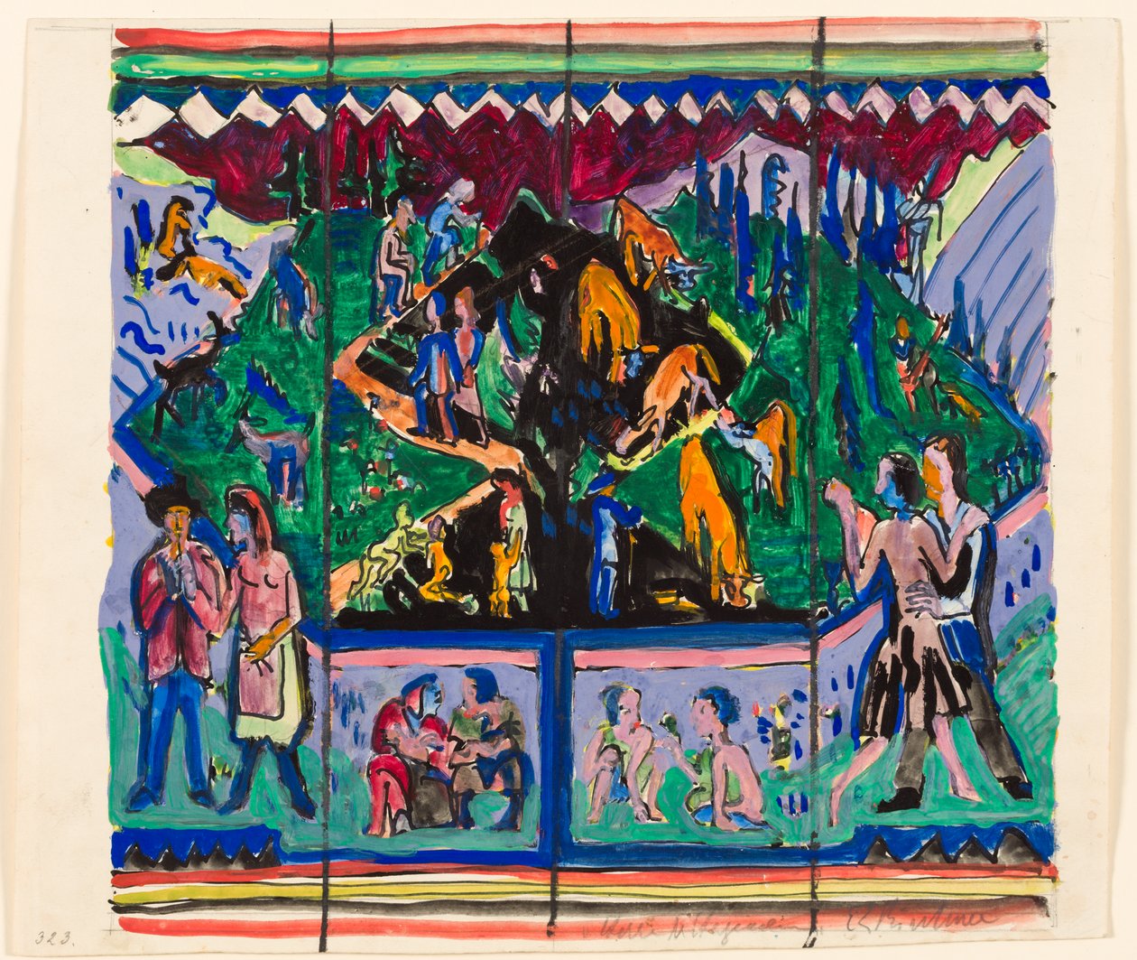 Elämä (Hagemann-luonnos) tekijältä Ernst Ludwig Kirchner