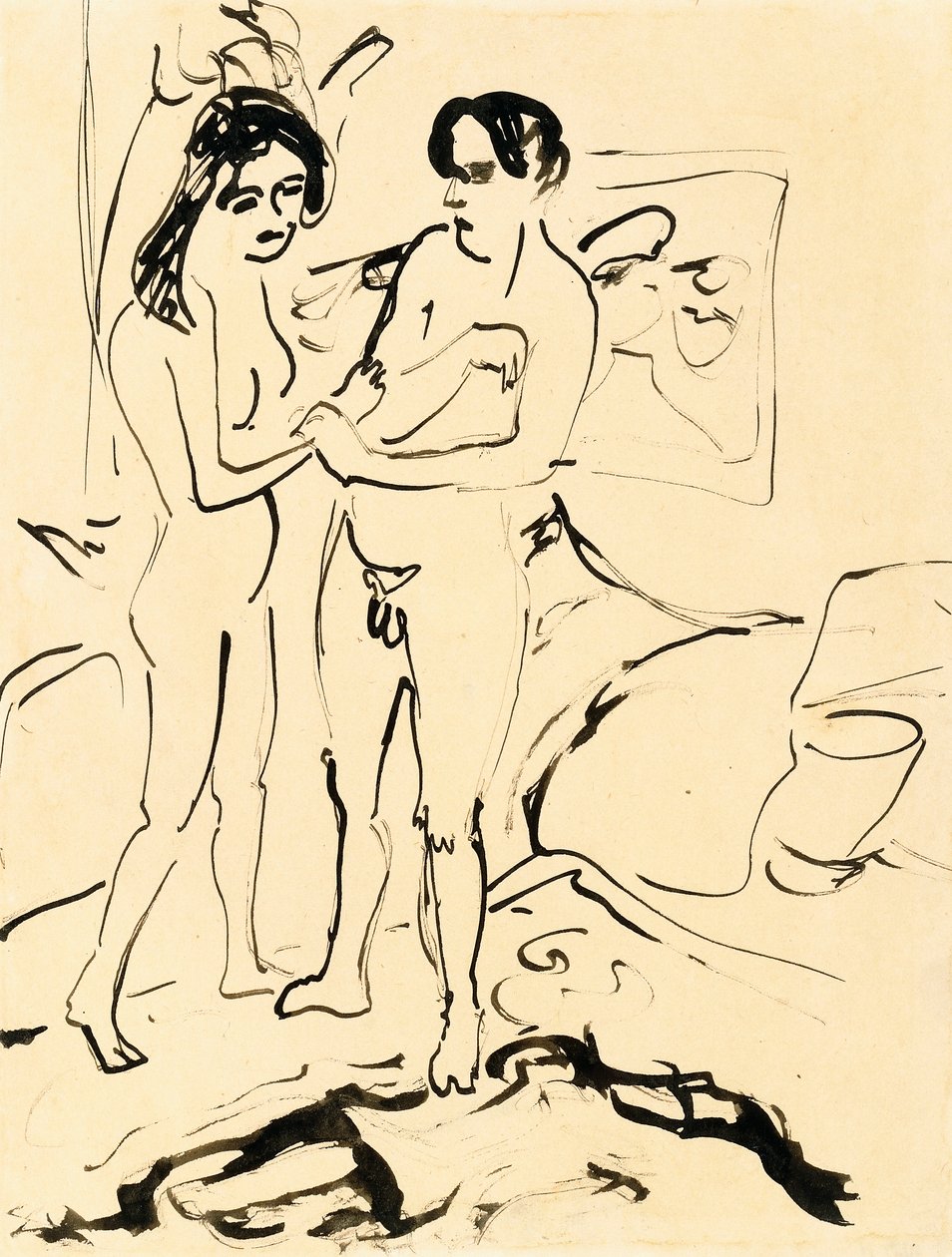 Pari, n. 1907 tekijältä Ernst Ludwig Kirchner