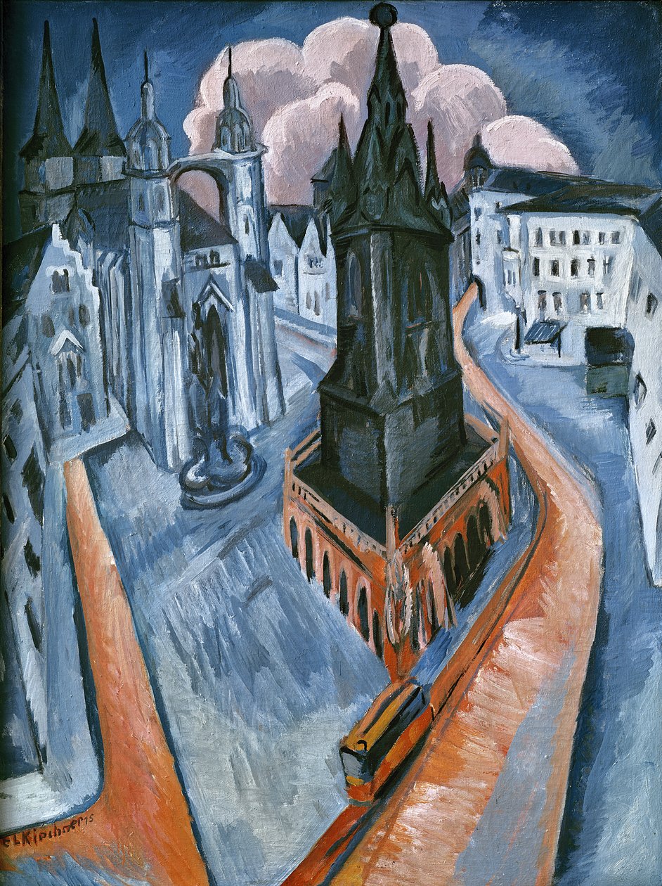 Punainen torni Hallessa tekijältä Ernst Ludwig Kirchner