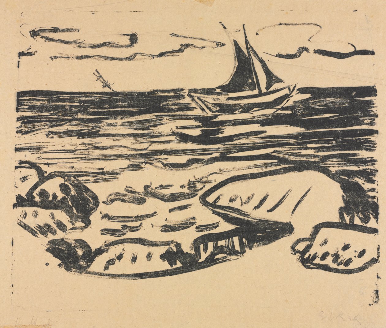 Meri lähellä Staberhukia tekijältä Ernst Ludwig Kirchner