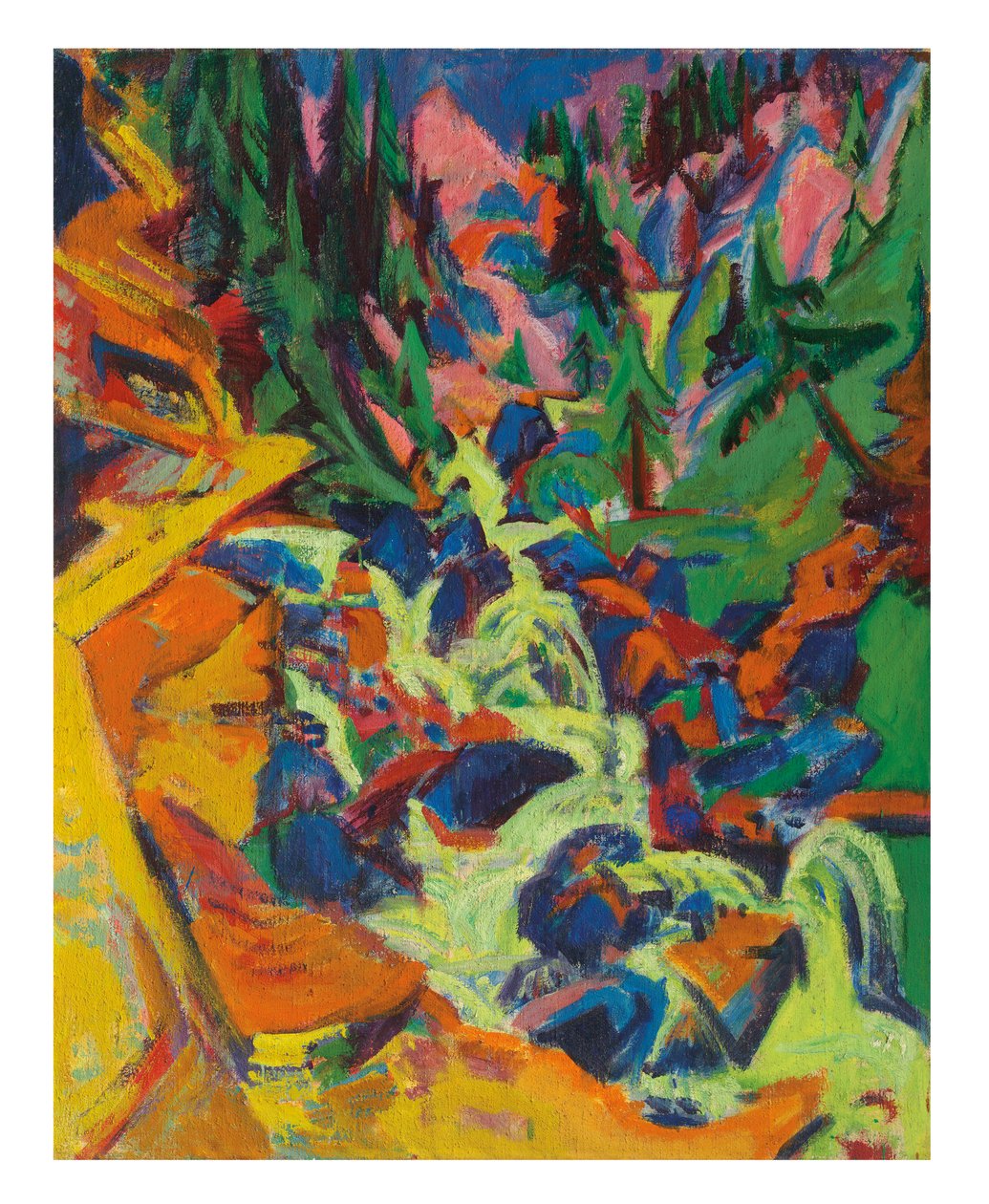 Vesiputous, 1919 tekijältä Ernst Ludwig Kirchner