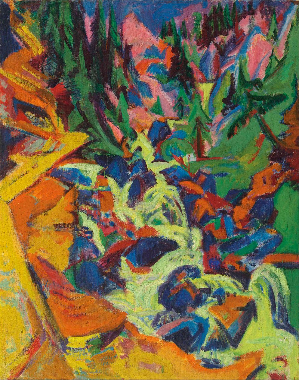 Vesiputous, 1919. tekijältä Ernst Ludwig Kirchner