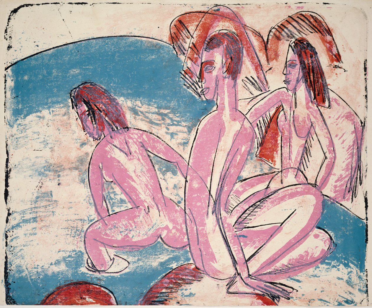 Stonesin kolme uimaria tekijältä Ernst Ludwig Kirchner