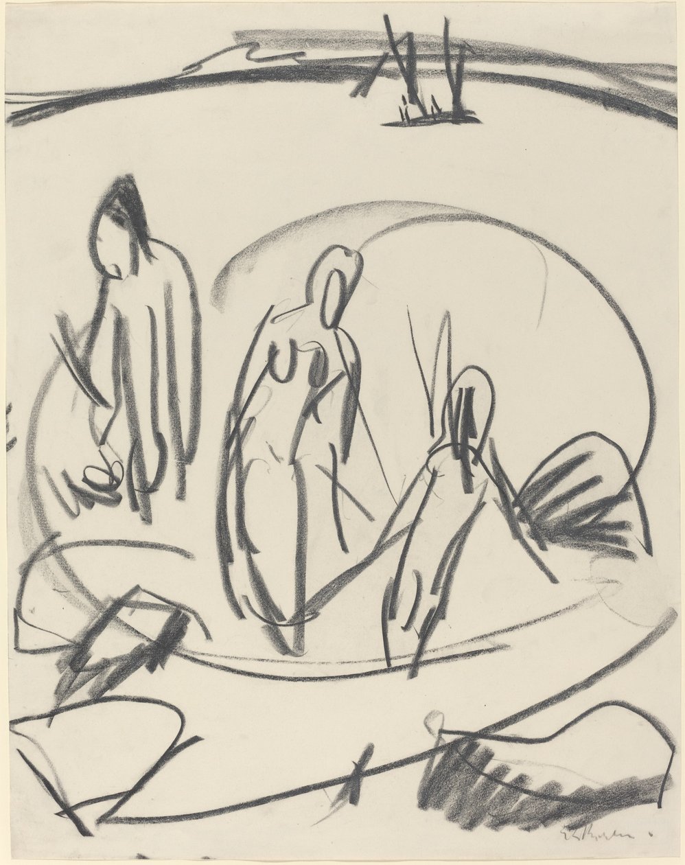 Kolme uimaria meressä tekijältä Ernst Ludwig Kirchner